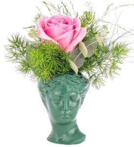 Mini Helen Serisi Pembe Gül Tasarım - Koyu Yeşil